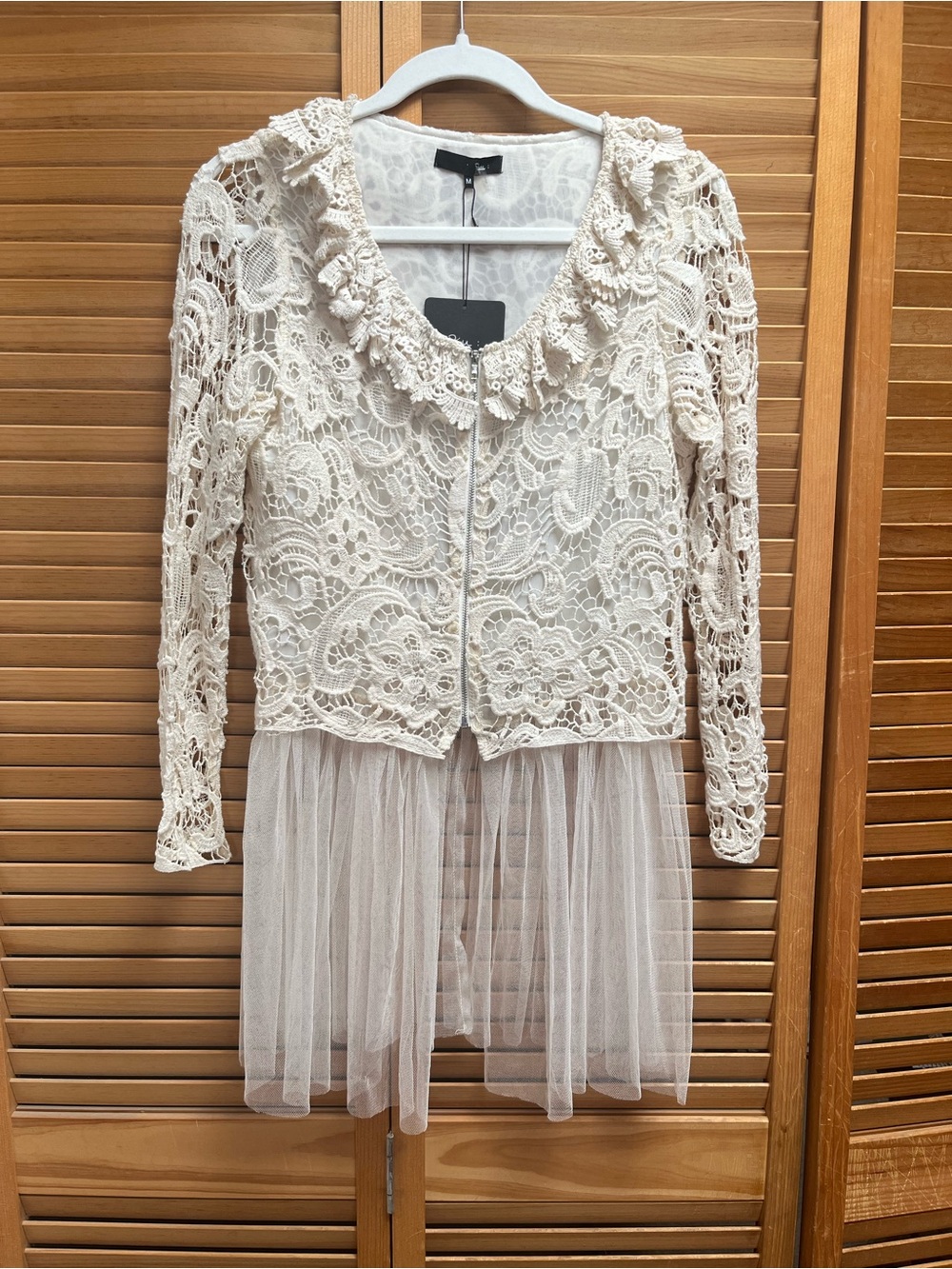 Ivory lace Jacket with Tulle